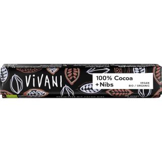 100% Cocoa + Nibs Riegel 25 g