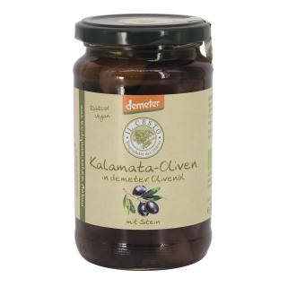 Kalamata Oliven in Olivenöl mit Stein